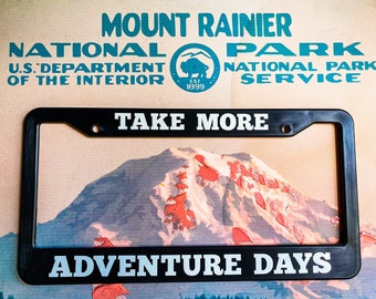 Take More Adventure Days License Plate Frame | Hiking Frame | Mountains Frame | Camping Frame | Car Accessory | Mountain Bike | Off Road