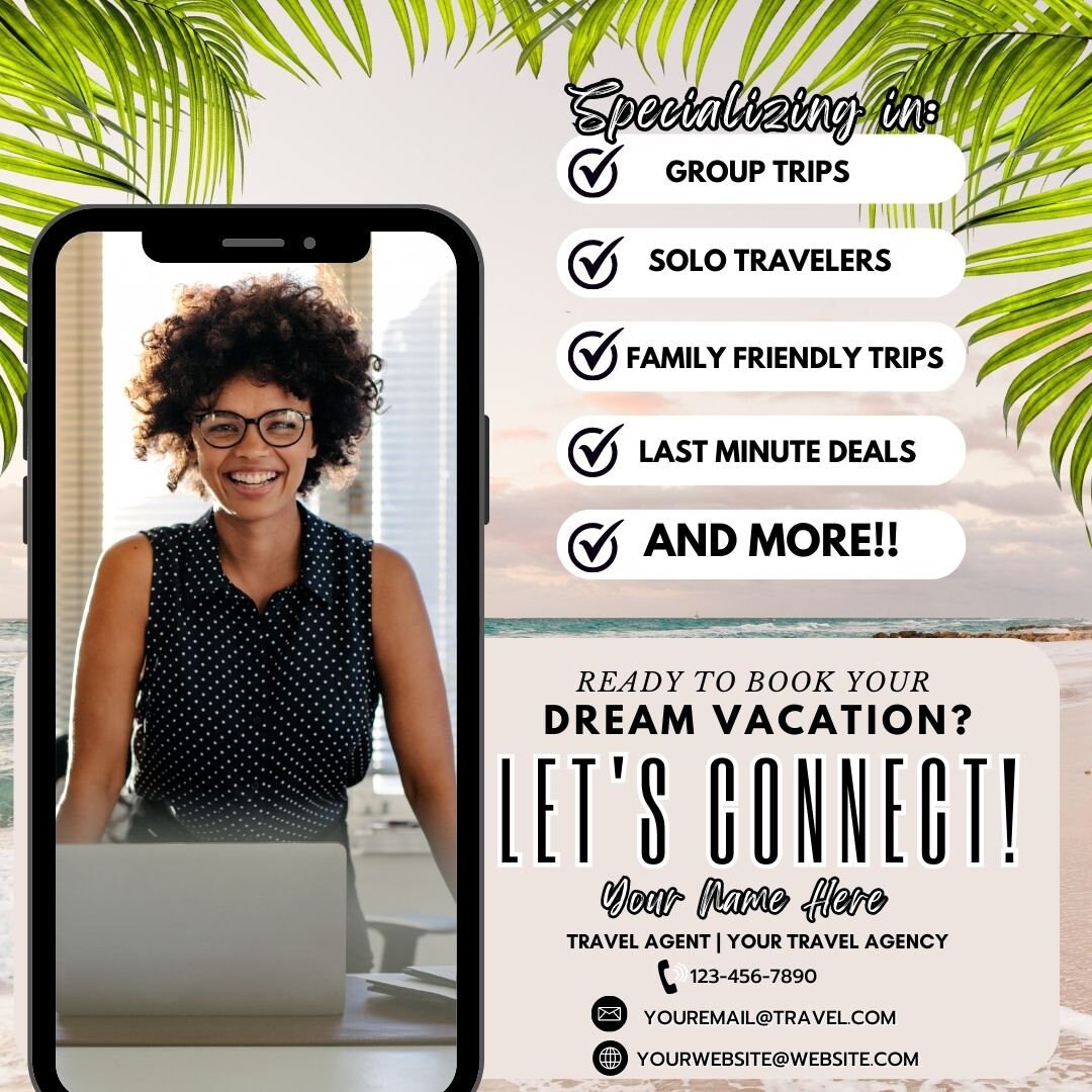 5pack Travel Agent Templates | Travel Instagram Post| Travel Template ...