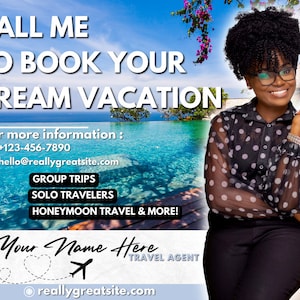 Travel Agent Flyer Template, Instagram Flyer, Canva Template, travel agent, social media content, social media flyer