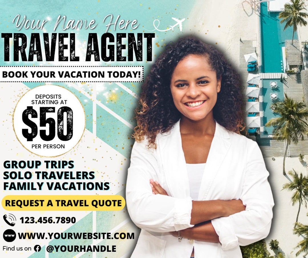 Travel Agent Flyer Template, Facebook Flyer, Canva Template, Travel ...
