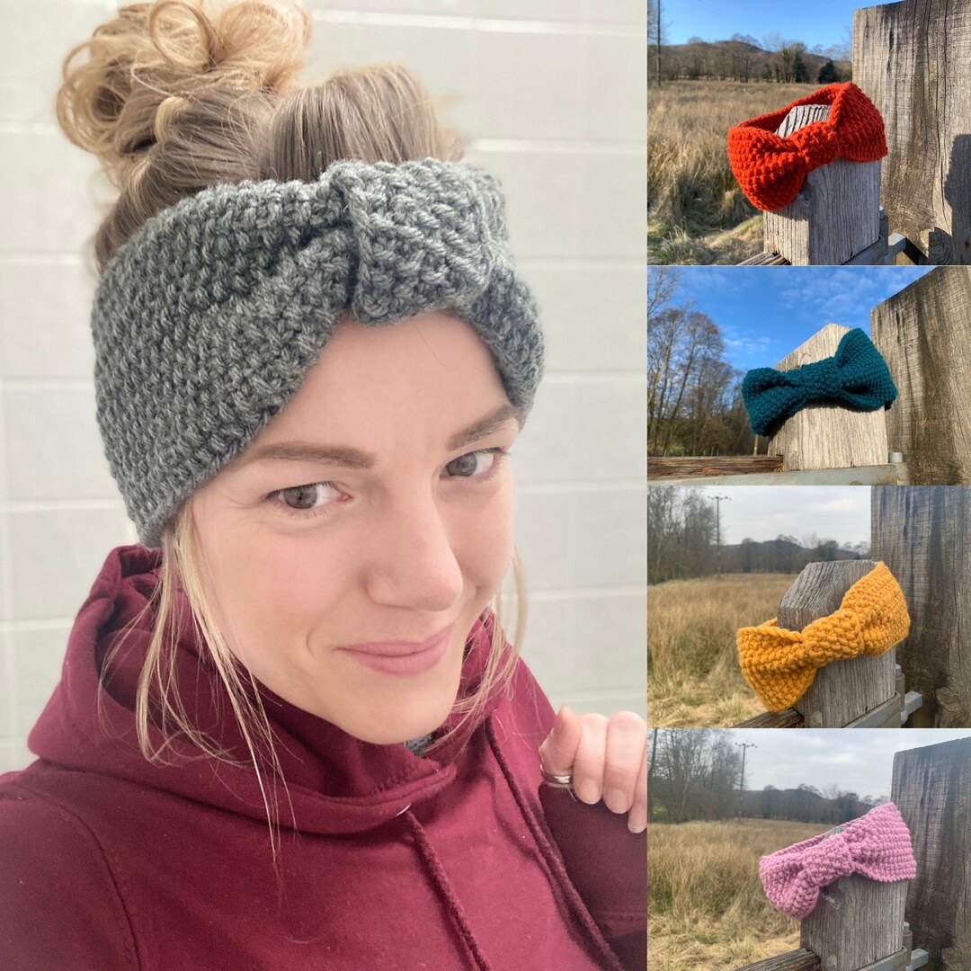 Knitted headband. Womens Headband. Bow Headbands. Ear Warmer. Etsy.de
