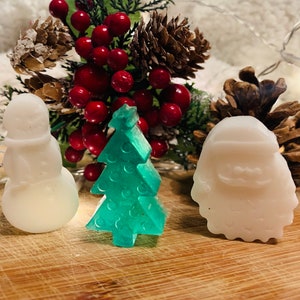 Christmas soap. Christmas tree soap. Vegan soap. Novelty soap. Children’s soap. Kids soap. Christmas present. Christmas tree. Snowman soap.