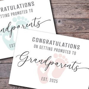 Carte 2025 nouveaux grands-parents, faire-part de bébé imprimable pour les nouveaux grands-parents, téléchargement numérique PDF, JPG (modèle d'enveloppe gratuit)