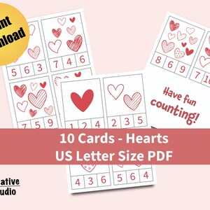 Counting Activity, Count & Clip Cards, 1-10 Number Learning, Toddler ...