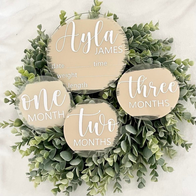 Acrylic Baby Milestone Markers Baby Milestone Discs Baby - Etsy