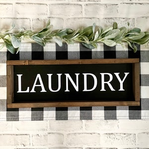 Framed Laundry Farmhouse Sign, Laundry Door Sign, Overhead Laundry Sign, Laundry Room Decor