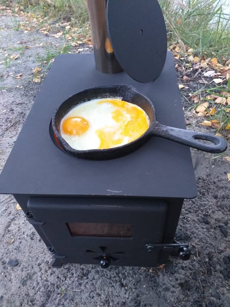 Small Wood Stove With Glass Door Legs Etsy UK