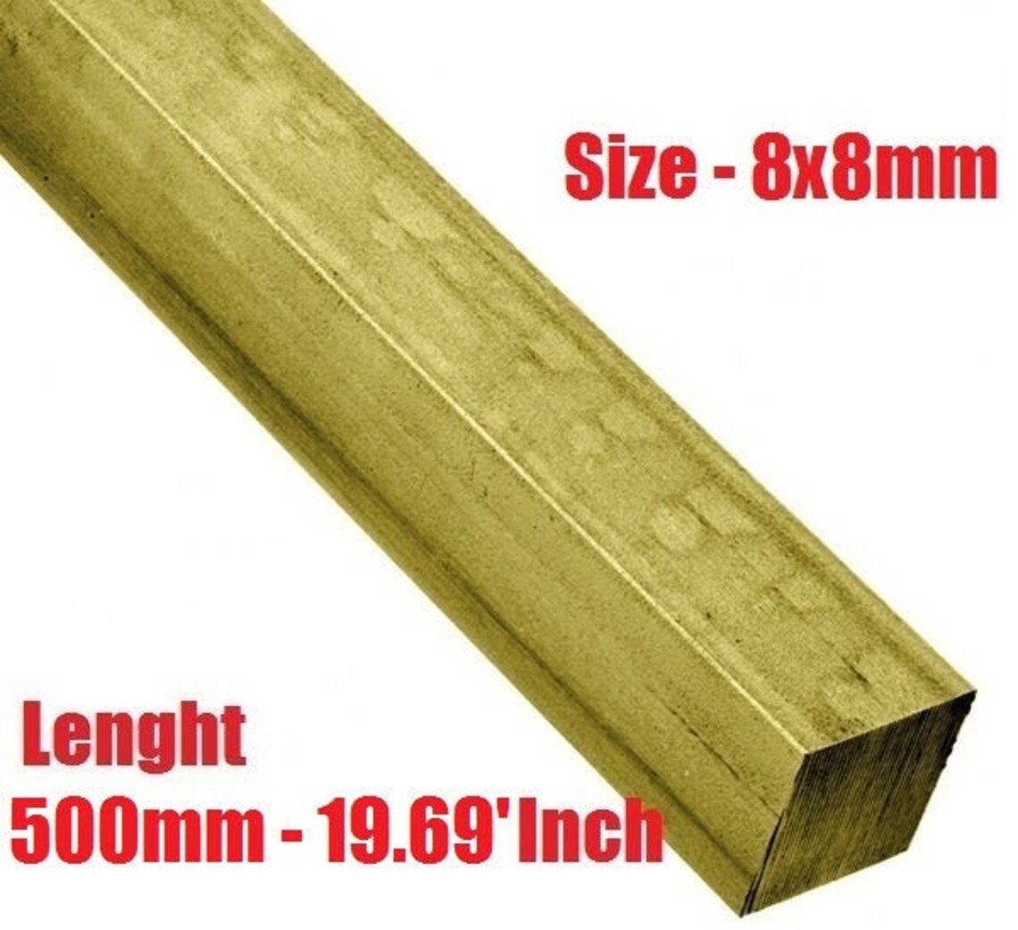 Brass 8mm square bar rod solid metal 8x8 mm lenght 500 mm 1 Etsy