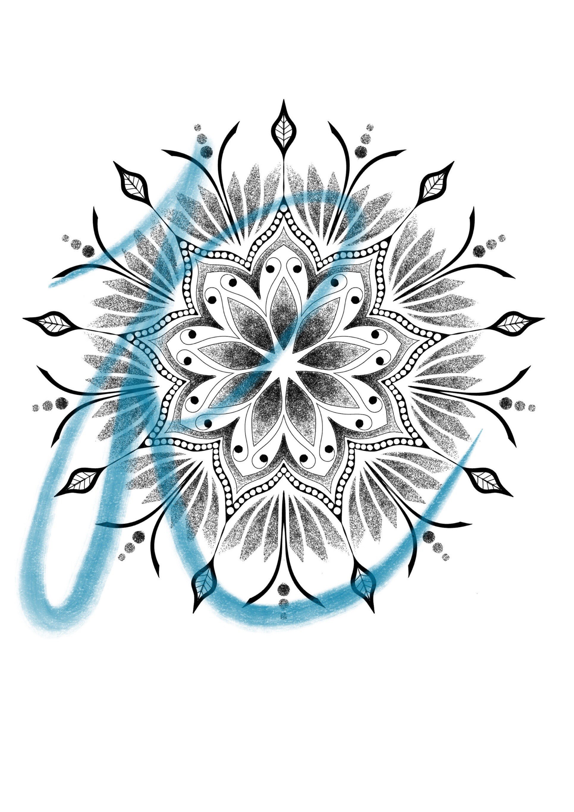 Mandala Tattoo Vorlage Zum Ausdrucken Und Tätowieren Etsy