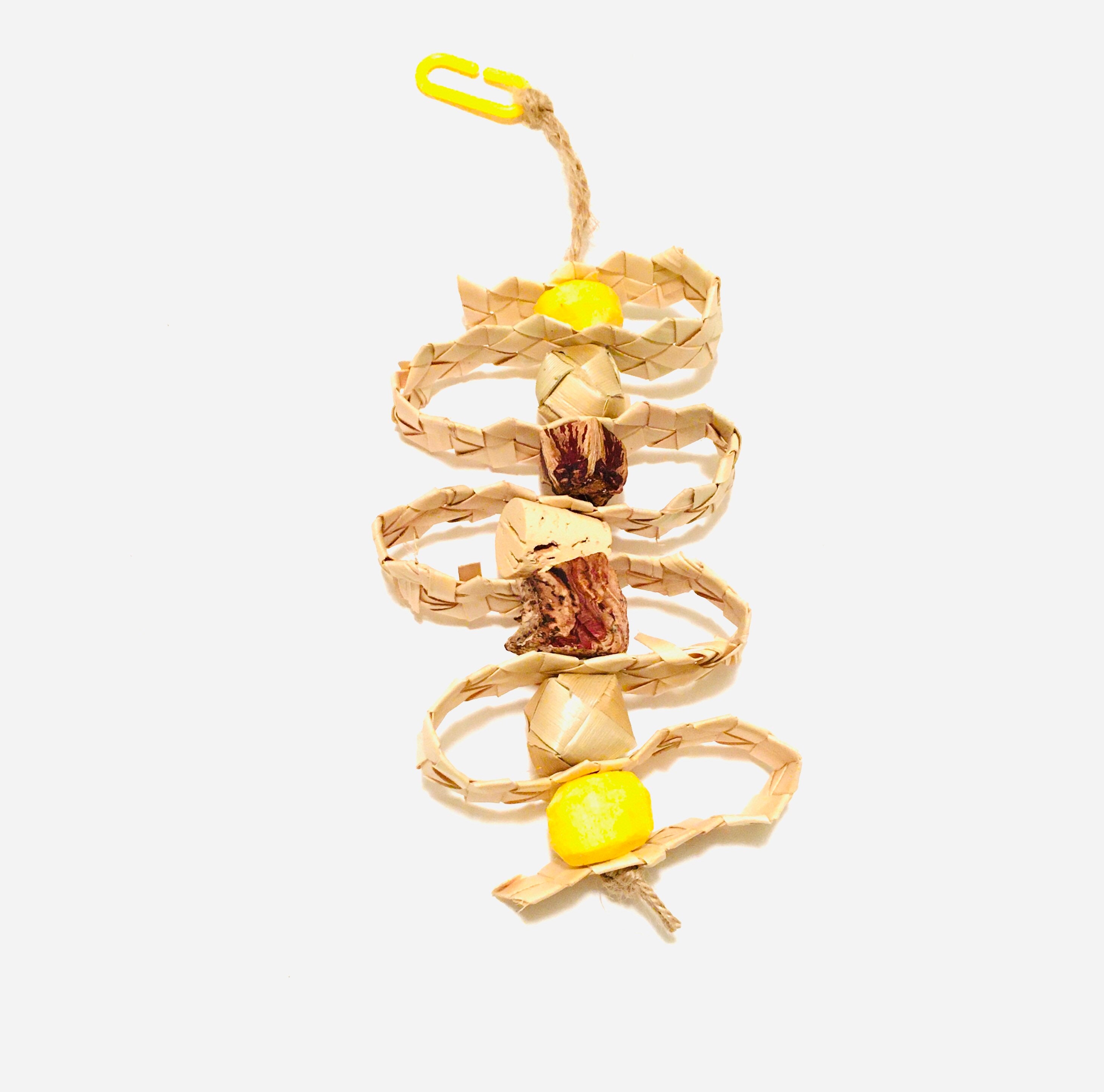 Bird Toy Parrot toy Woven Palm Sola and cork smallmedium Etsy