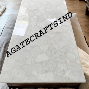 Handmade White Quartz Table Top: Modern Home Decor Furniture