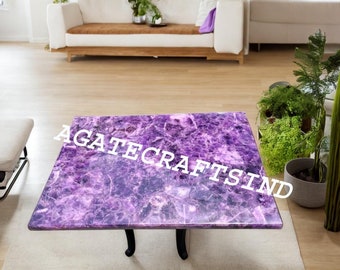 Amethyst Coffee Table, Purple Amethyst Table, Amethyst Center Table, Agate Dining Table Agate Kitchen & Living Room Decor Slab, Home Decor