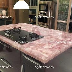 Rose Quartz Countertop, Quartz Center Table ,Quartz Bar Countertop, Luxury Handmade ,Home Decor Furniture, Only Top