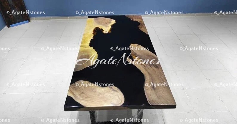 table Basse En bois Époxy