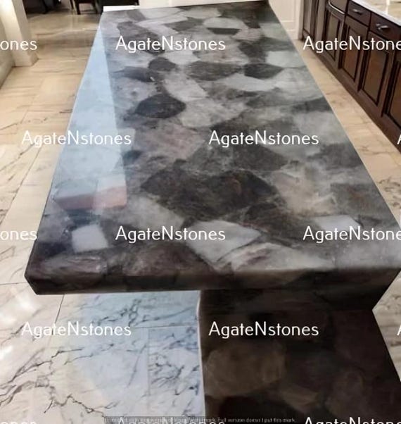 Luxury Smoky Quartz Countertops Agate Side Console Table Top – Custom  Handmade Stone Furniture for Kitchen and Elegant Home Decor