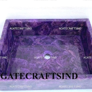 Luxury Amethyst Stone Sink – Exquisite Purple Gemstone Wash Basin for Elegant Bathroom & Kitchen Countertop Décor Furniture