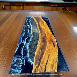 Made To Order Acacia Wood Rectangular Epoxy Table Tops Handmade Resin River Live Edge Handmade Dinning Room Furniture