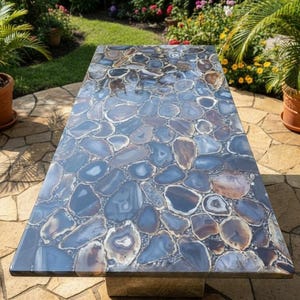Handmade Agate Stone Dining Table Top | Gemstone Furniture