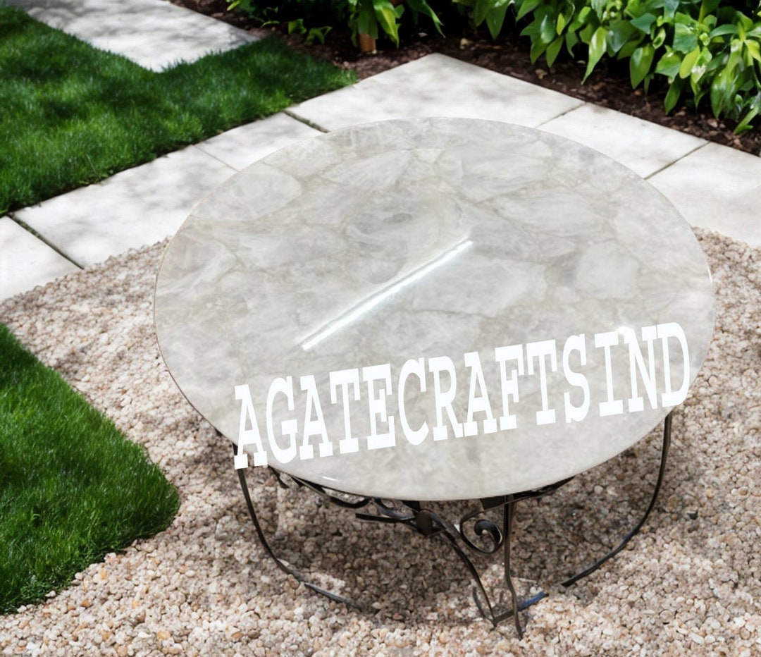 Round Quartz Coffee Table, White Quartz Table, Stone Dine Table, Quartz ...
