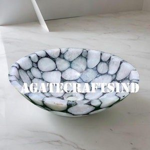 Quartz Agate round Sink, Agate Bathroom Sink, Vanity Counter Sink, Luxury Bathroom Decor Wash Basin Agate Basin For Kitchen & Bathroom Decor