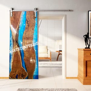 Barn Door | blue river epoxy table | Epoxy coffee table | Epoxy Dining table top | Resin Design Epoxy Table | Custom Made Handmade Interior