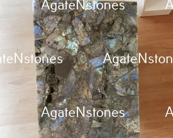 Labradorite Kitchen Slab Dining Table Top Slab ,Labradorite Tiles Countertop Slab, Gemstone Stone Top