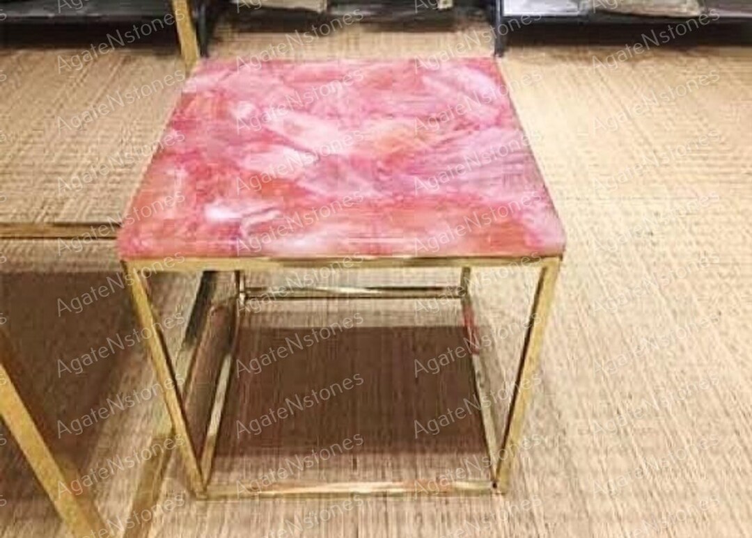 Rose Quartz Table Top Natural Quartz Table Luxury Table Etsy
