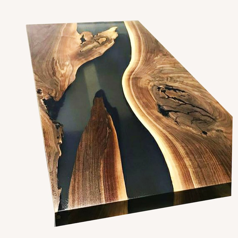 Black Epoxy Table Top Epoxy Dining Table Top Epoxy Center Etsy