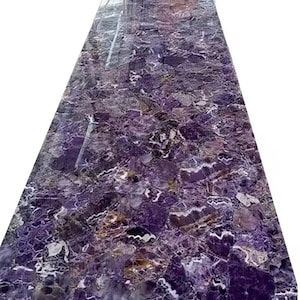 Purple Amethyst Kitchen Countertop | Backlit Labradorite Gemstone Slab | Quartz Countertop | Illuminated Stone Only Top for Modern Kitchen