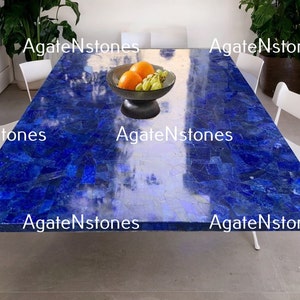 Lapis Lazuli Table Gemstone Dining Table Top, Coffee table ,Breakfast, Table, center Table, Handmade Living Room Decor Furniture, Only Top