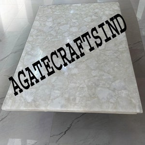 Luxury Quartz Stone Countertop – Custom Kitchen Countertop, Dining Table & Coffee Table in Natural White Quartz Finish