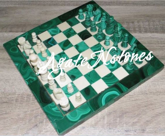 WE Games Best Value Tournament Chess Set, Green Board, Pieces, Bag