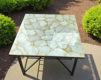 Handcrafted Agate Stone Coffee Table: Luxury Modern Decor