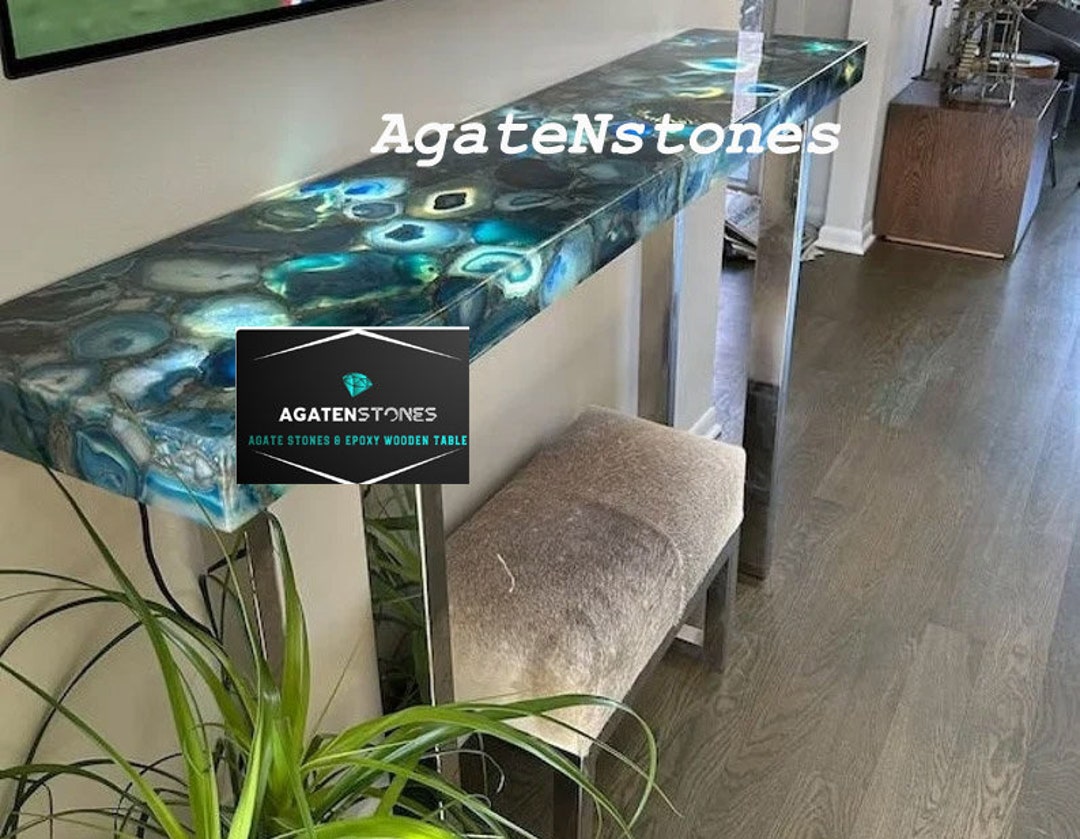 Blue Agate Table Top Agate Dining Table Agate Console Table Etsy