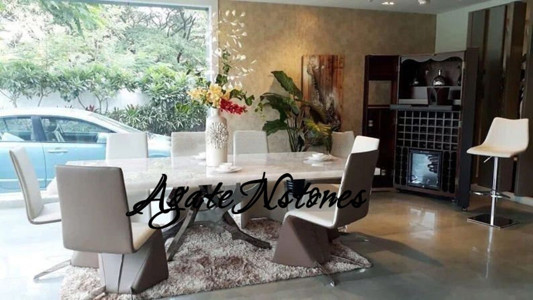 White Quartz Dining Table Natural Quartz Table Natural Agate Etsy