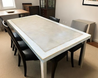 White Quartz Dining Table Top – Handmade Luxury Center Table Slab
