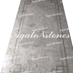 White Quartz Countertop – Modern Kitchen Bar Counter & Dining Table, Polished Quartz Stone Slab for Home Decor Interior