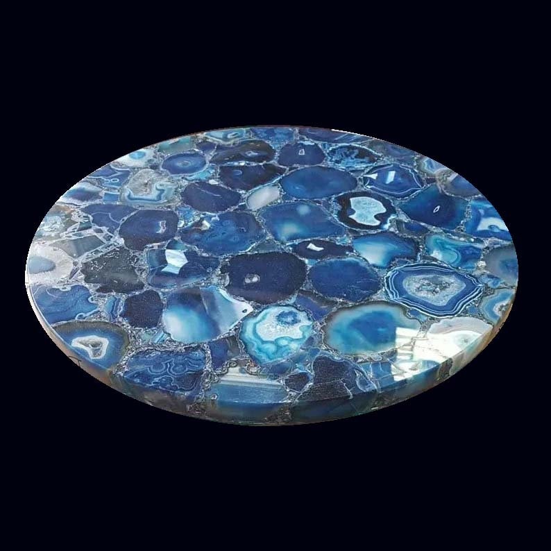Blue Agate Table Top Round Coffee Table for Drinks / Home Etsy
