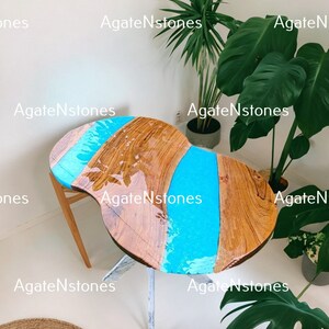 Handmade Walnut Epoxy Resin River Table: Custom Center Table Top