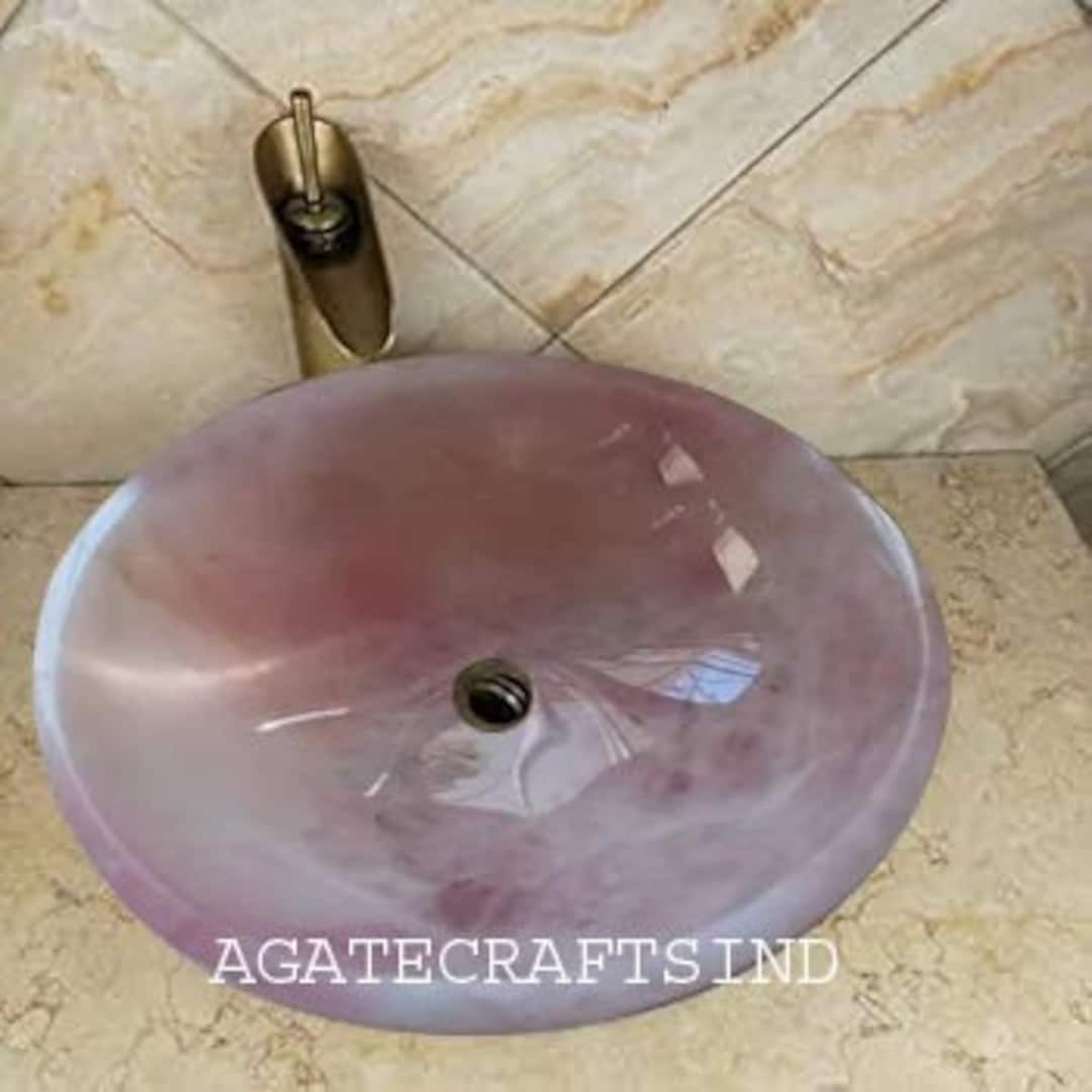 Rose Quartz Sink, Luxury Bathroom Sink, Pink Marble Sink, Vanity ...
