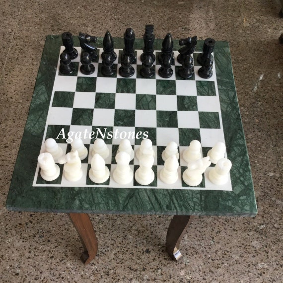 Wit marmeren schaakspel stukken / Queen Gambit's Chess - Etsy België