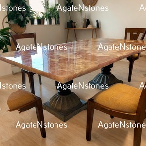 Rose Quartz Stone Slab, Quartz Table Top Kitchen Countertop, Agate Center Table, Rose Quartz Table, Quartz Dining Table, Furniture and decor