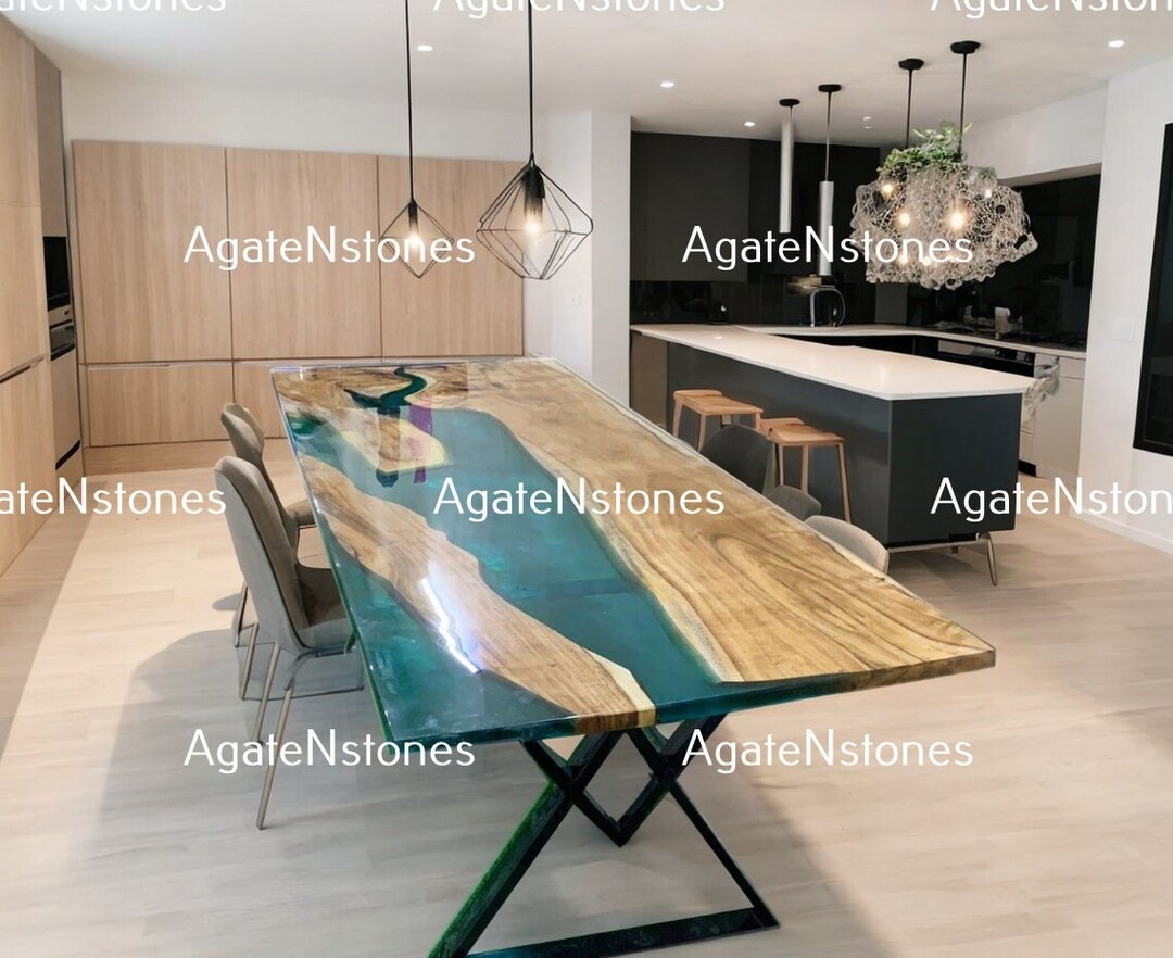 Custom Epoxy Resin River Tables – Live Edge Wood Dining, Sofa & Center ...