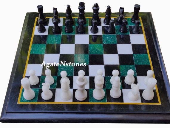 zwart wit stenen schaakbord met marmeren - Nederland