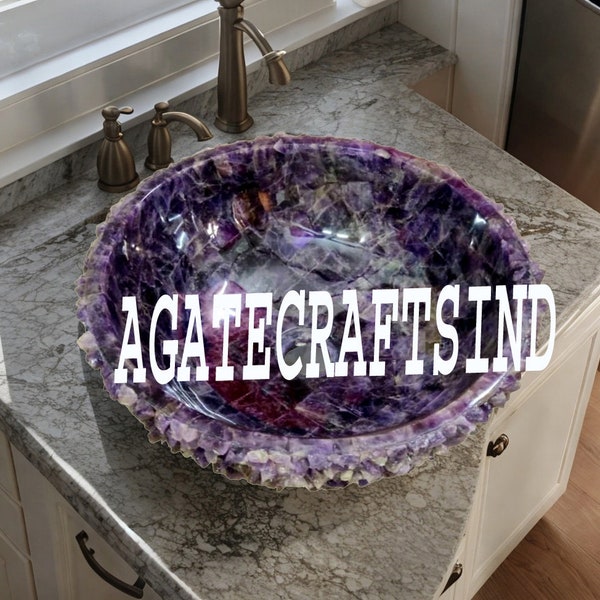 Amethyst Geode Wash Basin /Geode Amethyst Geode Sink / Geode Natural stone sink and wash basin / Nice Bathroom decor & Home Decor