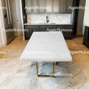 Natural Agate White Quartz Stone Dining Table Custom Table Quartz Agate Table, coffee Table Top, Botswana Agate Table, Agate Console Table