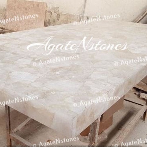 White Quartz Dining Table Natural Quartz Table Natural Agate Etsy