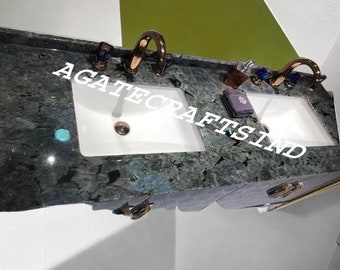 Labradorite Vanity & Kitchen, Bars Countertops Slab ,Labradorite Countertop, and Table, Furniture, Stone Countertop, Gemstone Decor Interior