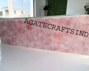 Handmade Rose Quartz Table Top: Pink Quartz Decor Furniture