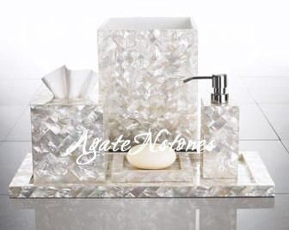 Luxury Bathroom Decor - Mother of Pearl Accessories